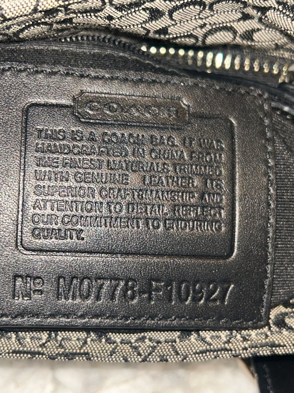 Coach Black and Gray Logo Jacquard Tote - Picture 4 of 5